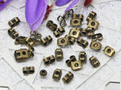 (СКИДКИ!!!) Зажимы для пуссет(гвоздиков) и швенз №01 5*3,5*2,8мм античная бронза (Iron) (50 пар)