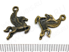 Подвеска Лошадь 10 Пегас 23*16,5*2,6мм античная бронза (литьё)