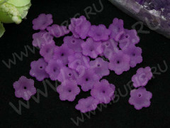Бусина акрил Цветочек 04 матовый 12*12*4,5мм сиреневый полупрозрачный (акрил) (10шт.)
