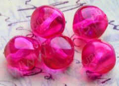 Бусина Камень 07 бесформенный 11,5*11*11мм фуксия прозрачный (стекло)