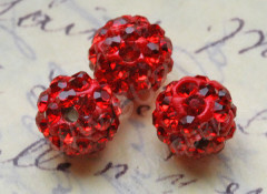 (СКИДКИ!!!) Бусина Шамбала 05 10мм красная (керамика и стекло) (5ШТ.)