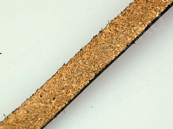 Шнур кожаный 17 полоска односторонний 5*2мм черный (1м)