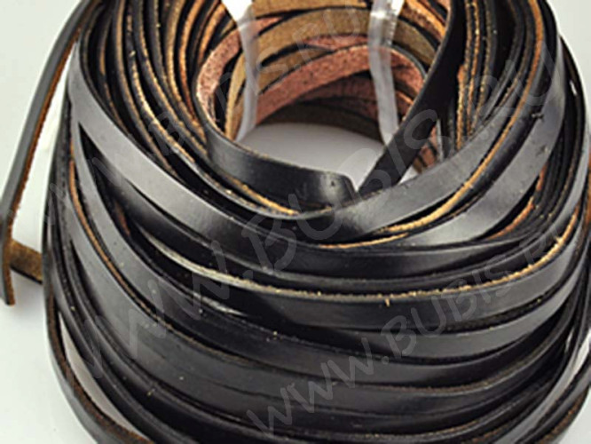 Шнур кожаный 17 полоска односторонний 5*2мм черный (1м)