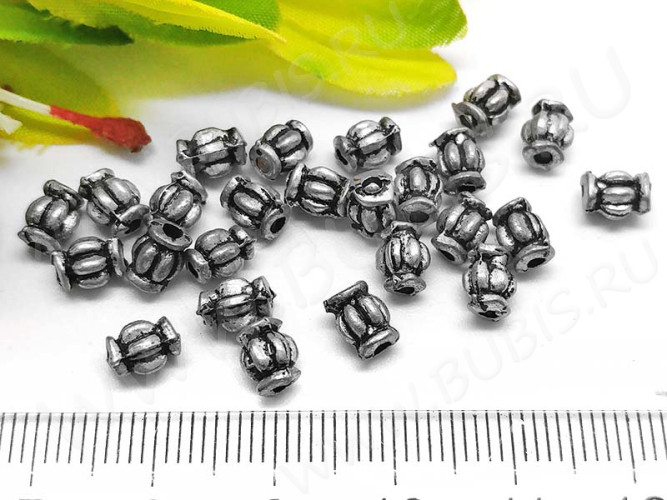 УЦЕНКА!!! (СКИДКИ!!!) Бусина 133 Бочонок 6*4,5*4,5мм античное серебро (литьё) (10шт.)