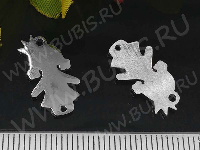 293 Коннектор Девочка 18*10*1,5мм цвет платины (Milano LUX) (Brass)