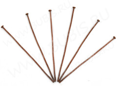 (КРУПНЫЙ ОПТ) Штифт со шляпкой 50*0,7мм античная медь (Iron) (500гр)