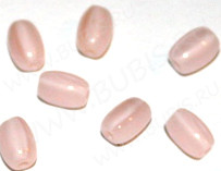 Бусина Бочонок 03 6*4*4мм розовый перламутр непрозрачный (стекло) (10шт.)