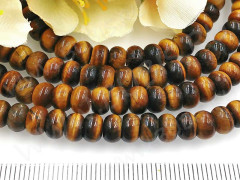 (ОПТ) Бусина каменная Рондель 25 6,5*6,5*4мм Тигровый глаз натуральный (камни) (НИТЬ)