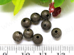 (СКИДКИ!!!) Бусина Шарик металлический &quot;сахарный&quot; 6мм античная бронза (Brass) (10шт)