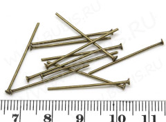 (СКИДКИ!!!) Штифт со шляпкой 26*0,7мм античная бронза, БЕЗ никеля (Iron) (50шт.)