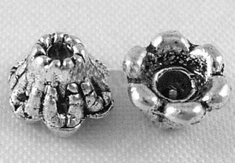 075 Шапочка-чашечка 6*6*4мм античное серебро (литьё) (10шт.)