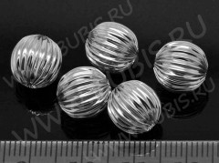 Шарик металлический &quot;Тыковка&quot; 10*10мм цвет платины (Brass)