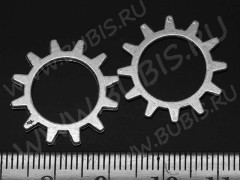 Шестерёнка 02 двусторонняя 21*20,5*1,1мм античное серебро (литьё) (Steampunk)