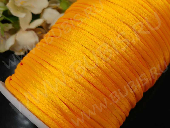 Шёлковый шнур 01 2мм оранжевый (1м)