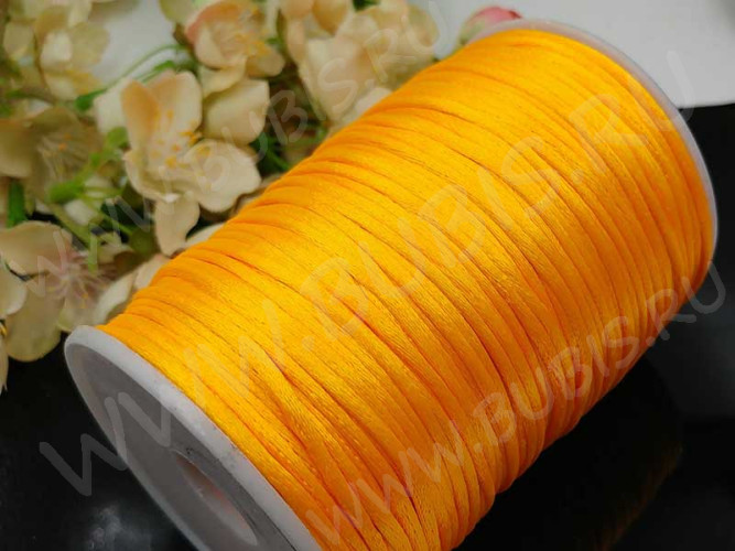 Шёлковый шнур 01 2мм оранжевый (1м)