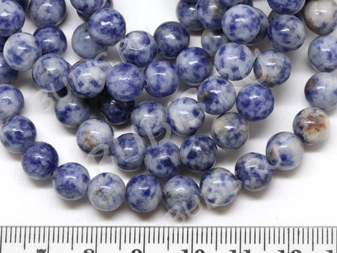 (ОПТ) Бусина округлая 8мм Содалит (камни) (НИТЬ)