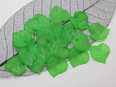 (СКИДКИ!!!) Подвеска акриловый Листик 01 матовый 16*15*2,5мм зелёный полупрозрачный (акрил) (50шт.)