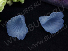 Бусина акрил Цветочек 63 воронка матовый 19*18*18мм голубой полупрозрачный (акрил)