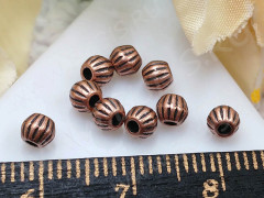 (СКИДКИ!!!) Бусина 093 биконус полосатый 4*3,8мм античная медь (литьё) (50шт.)