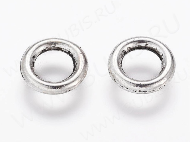(СКИДКИ!!!) Кольцо декоративное 12 простое маленькое 8*8*1,5мм античное серебро (литьё) (10шт.)