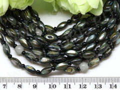 Бусина каменная Рис 08 9-10*4,5-5мм Перламутр т.серый (перламутр и ракушки) (НИТЬ)