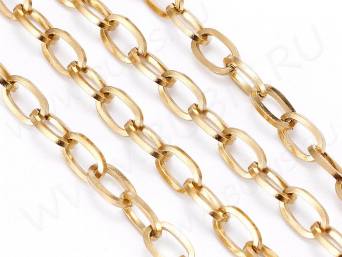 Цепочка S17-G Ювелирная сталь 6,7*3,8мм золотистая (Хирургическая сталь) (50см)
