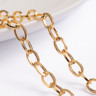 Цепочка S17-G Ювелирная сталь 6,7*3,8мм золотистая (Хирургическая сталь) (50см) Купить Цепочка S17-G Ювелирная сталь 6,7*3,8мм золотистая (Хирургическая сталь) (50см) с доставкой по России