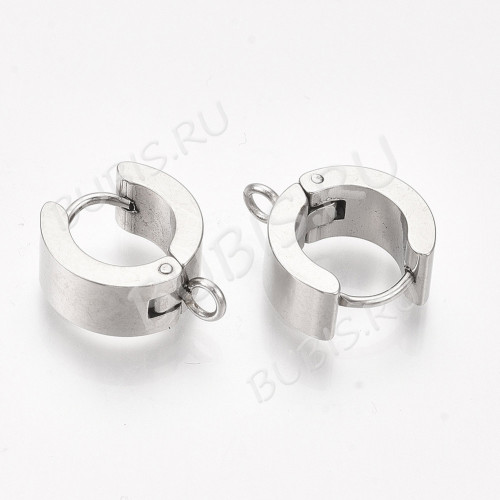 Швензы-кольца №12 Конго с петелькой 16*14*6мм цвет платины (Хирургическая сталь) (1 пара)