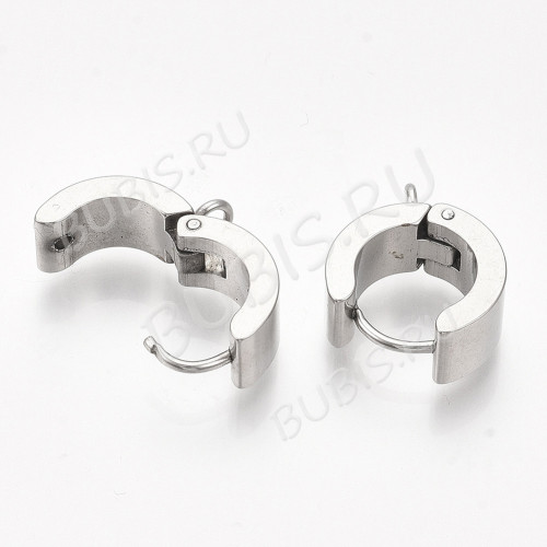 Швензы-кольца №12 Конго с петелькой 16*14*6мм цвет платины (Хирургическая сталь) (1 пара)