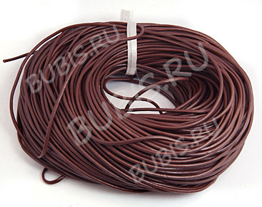 Шнур кожаный 11 воловья кожа круглый 3мм коричневый какао (1м)