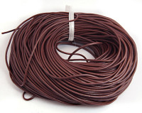 Шнур кожаный 11 воловья кожа круглый 3мм коричневый какао (1м)