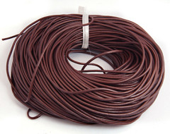 Шнур кожаный 11 воловья кожа круглый 3мм коричневый какао (1м)