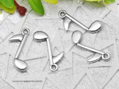 Подвеска Нота 06 3D 23*15*2мм античное серебро (литьё)