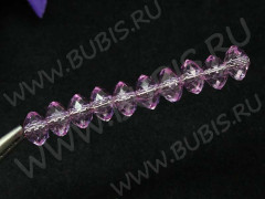 Бусина акриловая Абакус 07 гранёный 8*8*6мм св.сиреневый прозрачный (акрил) (10шт.)