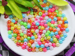 Бусина округлая 51 Шар 4мм МИКС ярких цветов с АВ непрозрачных (акрил) (50шт.)