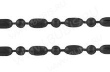 Цепочка C10 шариковая d=1,5мм и бочонки 3*1,5мм чёрный никель (Brass) (50см)