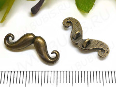 159 Коннектор Усы подвеска вставка 20*7,5*5мм античная бронза (литьё)