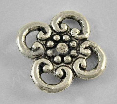065 Коннектор Цветочек 13,5*13,5*2мм античное серебро (литьё)