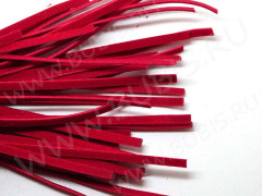 Велюровый шнур 01 плоский 3*1мм красный (1м)  