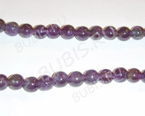 (СКИДКИ!!!) Бусина округлая 6мм Аметист натуральный (камни) (10шт.)