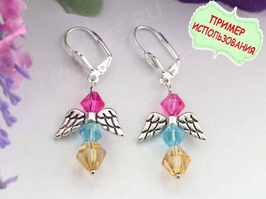 (СКИДКИ!!!) Швензы с французским замком №43 "Ракушка" 18*10мм серебристые (Brass) (10 пар)