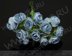 Цветок для декора 01 бумажный 70*10*10мм св.синий (декор)