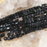 Купить (ОПТ) Бусина кристалл гранёный Кубик 2,5*2,5*2мм чёрный непрозрачный (имитация Сваровски) (НИТЬ) с доставкой по России