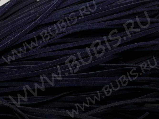 Велюровый шнур 01 плоский 3*1мм темно-синий (1м)