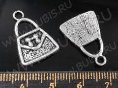 Подвеска Сумочка 04 21*15*2мм античное серебро (литьё)