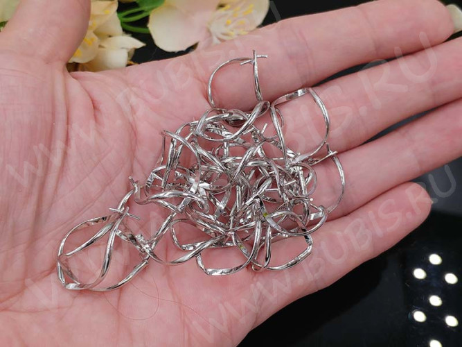 Держатель кулона 066 Фигурный для бусин 21*15*13мм цвет платины (Brass)