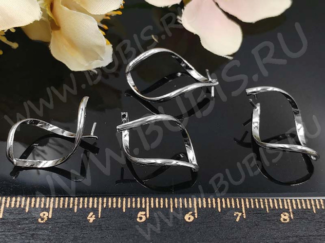 Держатель кулона 066 Фигурный для бусин 21*15*13мм цвет платины (Brass)