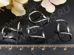 Держатель кулона 066 Фигурный для бусин 21*15*13мм цвет платины (Brass)