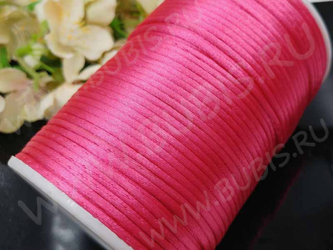 Шёлковый шнур 01 2мм фуксия (1м)