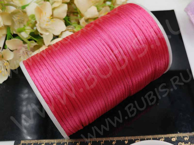 Шёлковый шнур 01 2мм фуксия (1м)